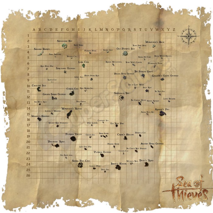 Thieves sea map locations isle faithful shores gold old morningstar fate walkthrough tales campaign tall chests