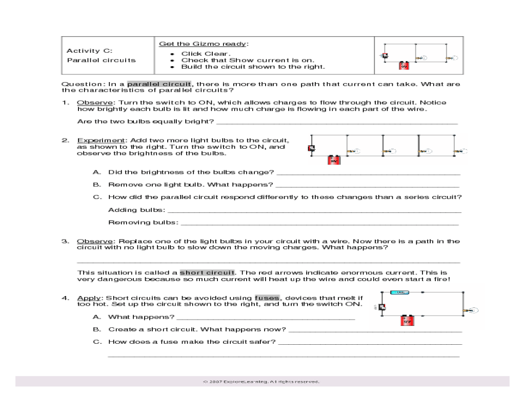 Circuits gizmo answer key pdf